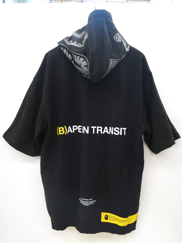 APE IN TRANSIT SHARK S/S PULLOVER HOODIE M (B)APE IN TRANSIT SHARK