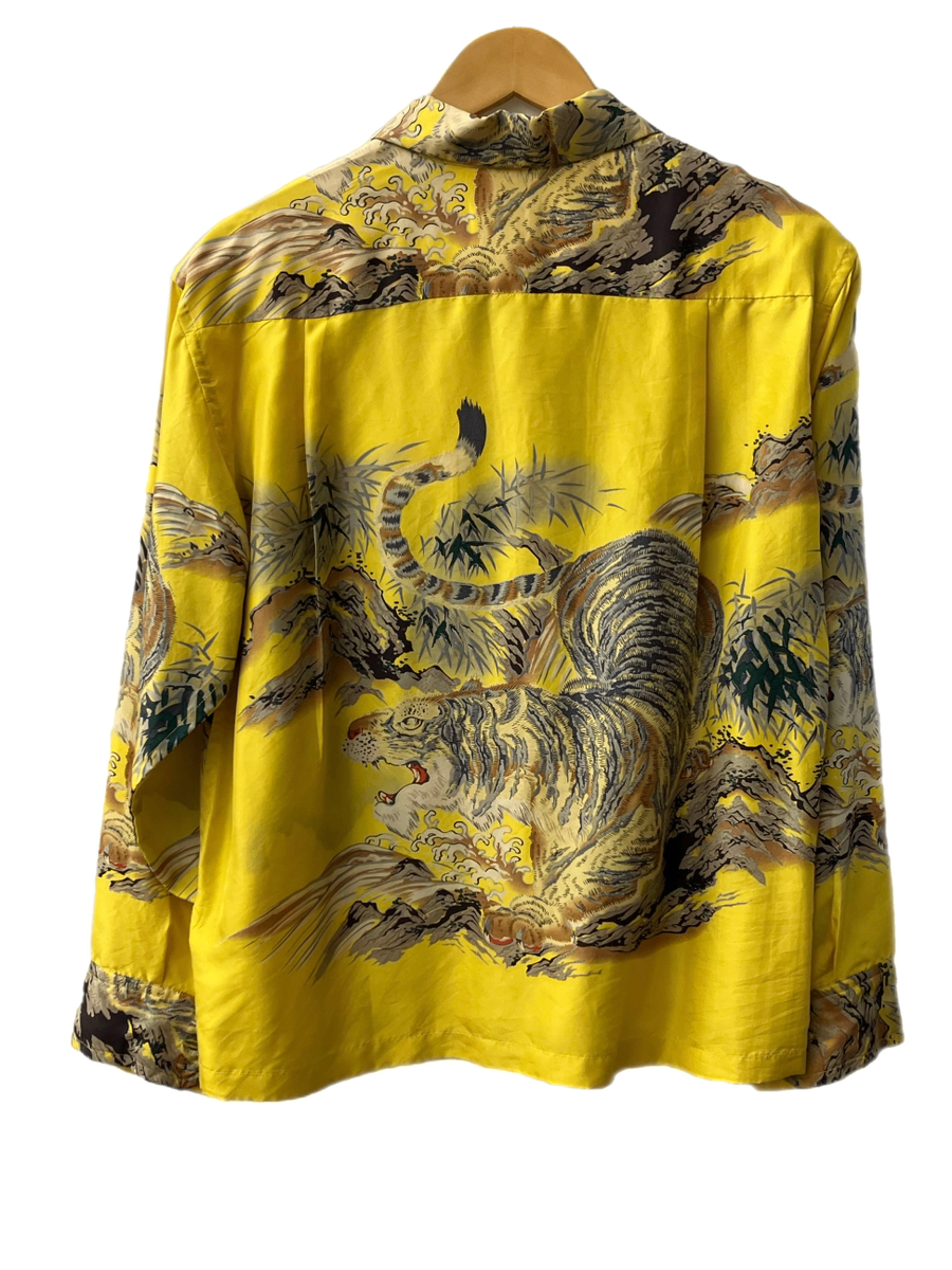 サンサーフ SUN SURF SPECIAL EDITION ALOHA SHIRT 長袖アロハシャツ・笹虎 SS22020 長袖シャツ 総柄  イエロー Sサイズ 201MT-2130 | 古着通販のドンドンサガール