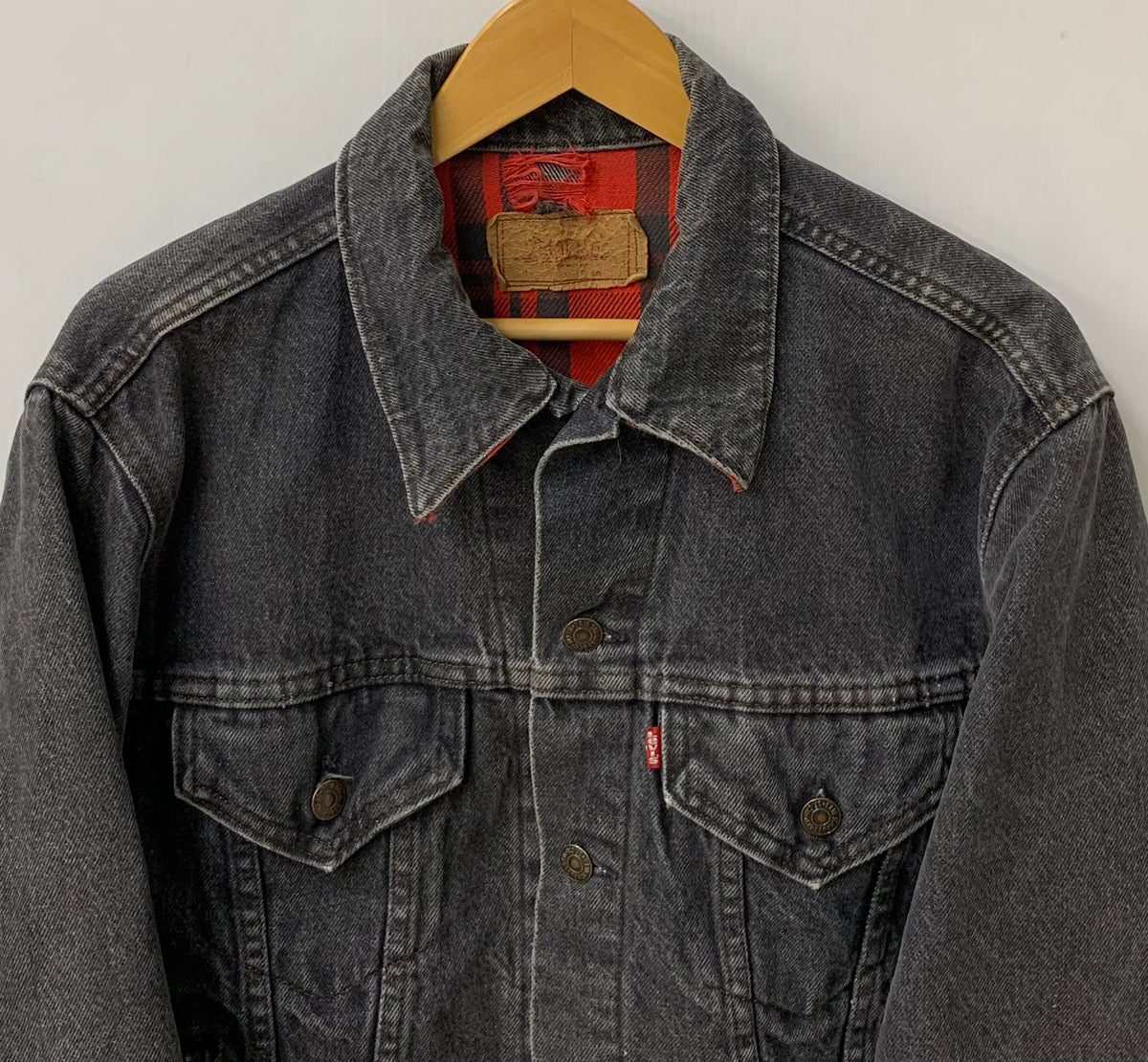 リーバイス Levi's 80-90's ブラックデニムジャケット 3rd ボタン裏527 70411-9416 ジャケット ロゴ ブラック  201MT-1972