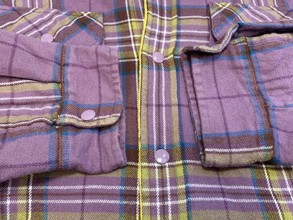 シュプリーム SUPREME Pile Lined Plaid Flannel Shirt Dusty Purple 18AW パイル ラインド  プレイド フランネルシャツ 紫 ジャケット チェック パープル Lサイズ 101MT-1857