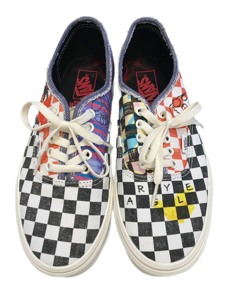 Vans authentic checkerboard outlet red blue