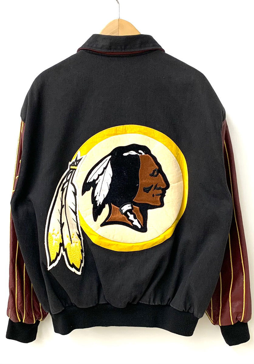 ジェフ・ハミルトン JEFFHAMILTON スタジアムジャンパー スタジャン ワッペン 刺繍 NFL ジャケット 刺繍 ブラック Lサイズ  201MT-1541 | 古着通販のドンドンサガール