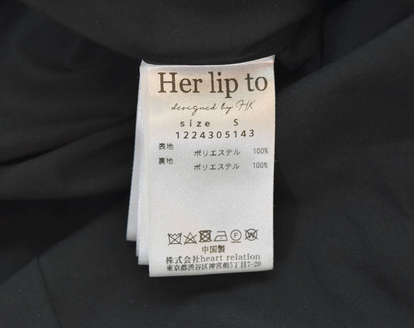 ハーリップトゥ Her lip to LaRochellePleatedDress ラロシェルプリーツドレス フレアワンピース マキシ ロング 黒 1224305143 ワンピース ブラック Sサイズ 103LT-86