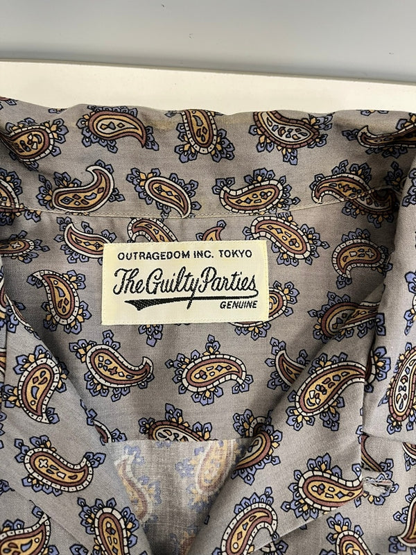 ワコマリア WACKO MARIA ペイズリーシャツ オープンカラー 開襟 総柄 半袖シャツ グレー Mサイズ 101MT-4659