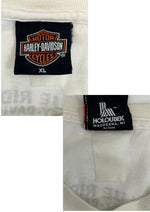 ハーレーダビッドソン Harley-Davidson 00’s BLUE RIDGE バーアンドシールドロゴ トライバル柄 袖プリント 両面プリント VINTAGE ヴィンテージ XL ロンT ホワイト LLサイズ 101MT-4567