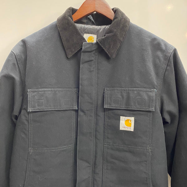 【曜日割引対象外】 カーハート Carhartt トラディショナルコート 企業ロゴ ダック ジャケット ブラック Sサイズ 201MT-4607 VB
