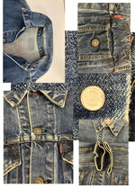 リーバイス Levi's 70's 70s 70年代 70505 BIGE ビッグE ボタン裏524刻印 デニムジャケット Gジャン ヴィンテージ Vintage - ジャケット ブルー フリーサイズ 101MT-3619