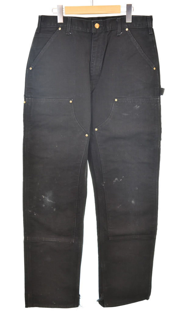 カーハート Carhartt ダブルニー ダックペインター パンツ ワークパンツ 33×34 デニム ブラック 103MB-673