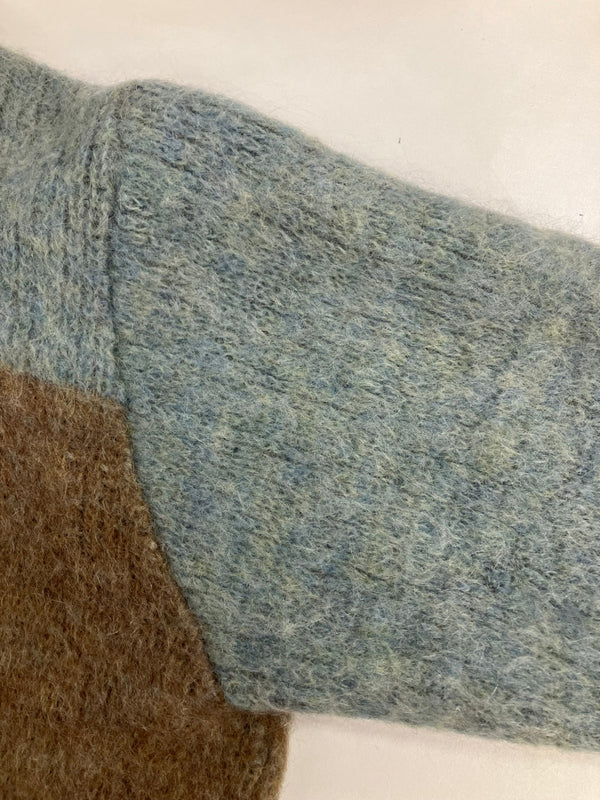 ヴィンテージ vintage 60's 60年代 Jantzen ジャンセン MADE IN USA アメリカ製 MOHAIR 毛足長 ブロック 柄モヘア カーディガン ブルー Mサイズ 101MT-3648