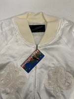 ほしひめ Hoshihime 星姫 スカジャン 龍刺繍 スカジャン サテン 白 F-005 ジャケット ホワイト フリーサイズ 101MT-5385