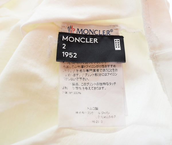 モンクレール MONCLER ロゴ プリント 半袖Tシャツ 白  D20918025250 8390Y 2 Tシャツ ホワイト 103MT-2854