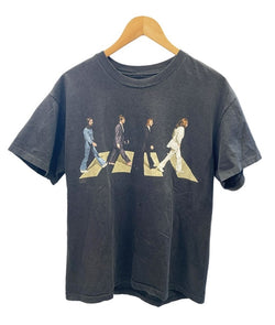 バンドTシャツ BAND-T ヴィンテージ BEATLES Abby Road album T-shirt ビートルズ 袖シングル プリント Tシャツ ブラック 101MT-2741