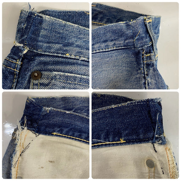【曜日割引対象外】 リーバイス Levi's 60's 501XX 紙パッチ オフセット Vステッチ 隠しリベット足長R W32 デニム ブルー 201MB-1105 VB