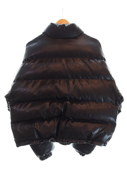 フブ FUBU ECO LEATHER PUFFER JACKET エコレザーパファージャケット レザーダウンジャケット フェイクレザー  FAM-42302 ジャケット ブラック Sサイズ 103MT-2152