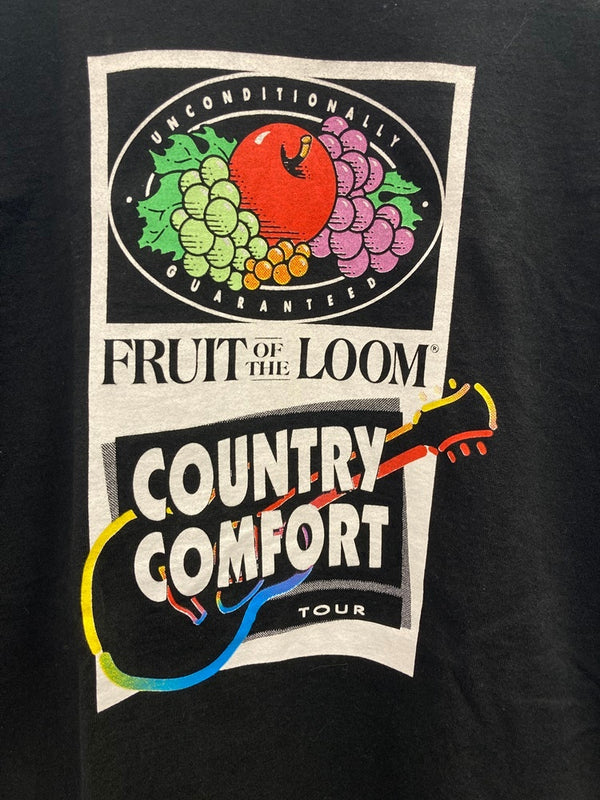 バンド band 90s  Vintage ヴィンテージ FRUIT OF THE LOOM COUNTRY COMFORT TOUR バンドTシャツ US古着 XL Tシャツ ブラック LLサイズ 101MT-2895