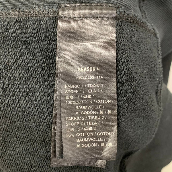 イージー YEEZY SEASON 4 袖プリント KW4C203 スウェット ブラック XLサイズ 201MT-4258