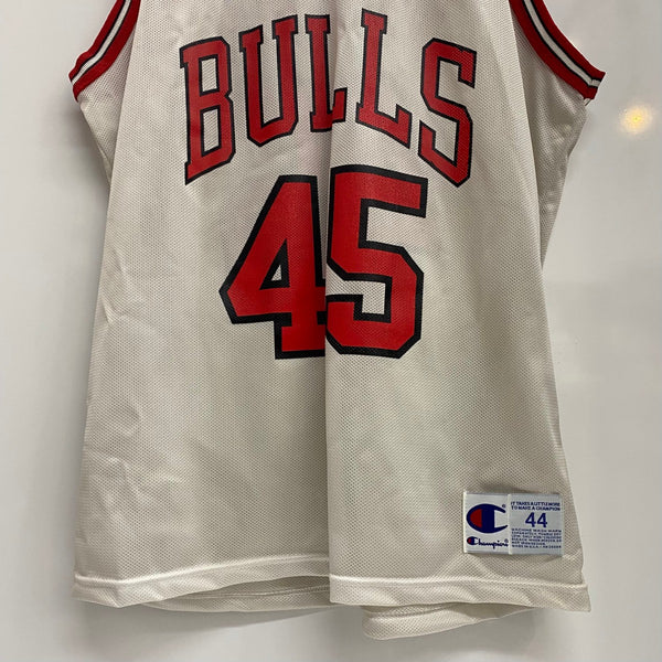 【曜日割引対象外】 チャンピオン Champion 90's NBA ユニフォーム JORDAN BULLS 45 USA製 ノースリーブ ホワイト 44サイズ 201MT-4220 VB