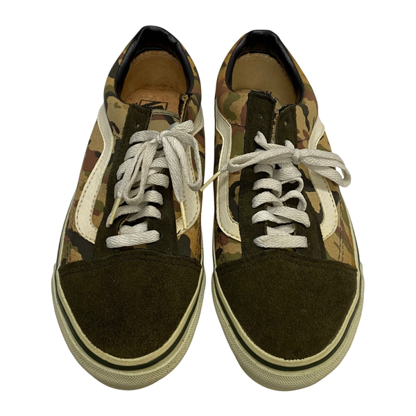 【曜日割引対象外】 ヴァンズ VANS 90's オールドスクール カモフラ 迷彩 USA製 メンズ靴 スニーカー カーキ 26cmサイズ 201-shoes1436 VB