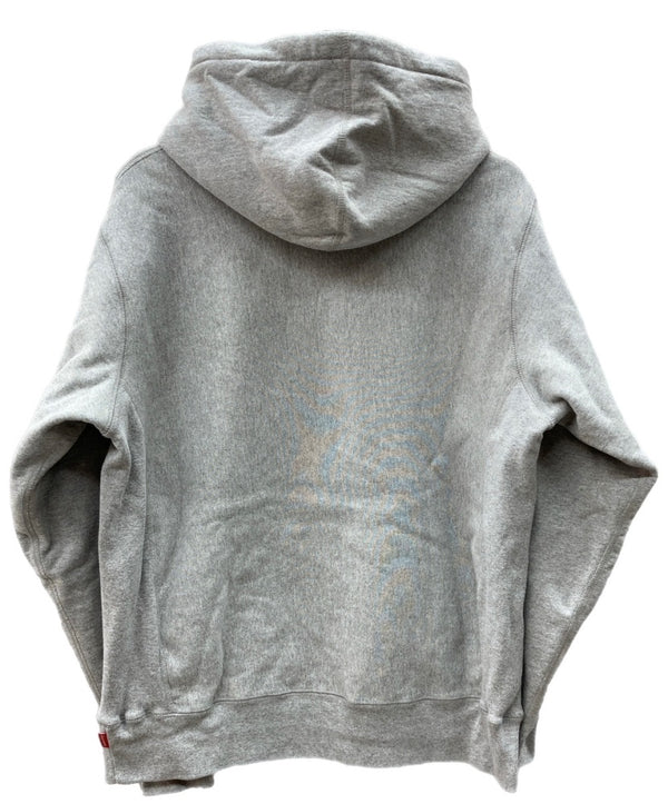 シュプリーム SUPREME 18AW Trademark Hooded Sweatshirt トレードマーク フーデッド スウェットシャツ フーディ プルオーバー ロゴ 刺繍 カナダ製 GRAY 灰色 パーカ ワンポイント グレー Mサイズ 104MT-1945