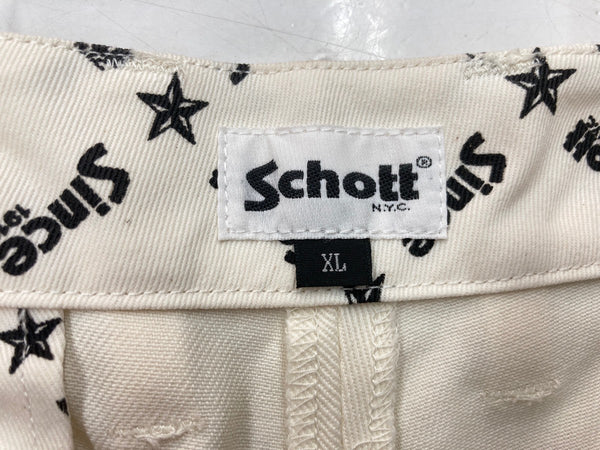 ショット SCHOTT TC DOUBLE PLEATED SHORTS  TC ダブル プリ―ツ ショーツ 生成り 無地 3126039 ハーフパンツ ベージュ XLサイズ 104MB-272