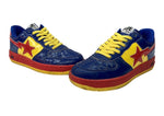 アベイシングエイプ A BATHING APE × DC COMICS コミックス BAPESTA SUPERMAN ベイプスタ スーパーマン MARVEL ローカット シューズ 黄 青  FS-001 メンズ靴 スニーカー ブルー 26.5cm 104S-997