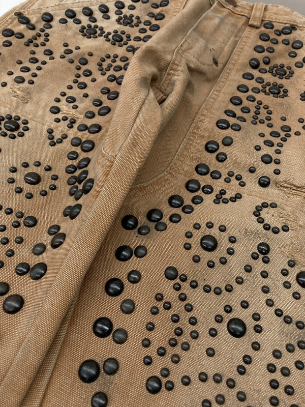 ラルフローレン RalphLauren Denim & Supply STUDS DOUBLE KNEE WORK PANTS スタッズ ダブル ニー ワーク パンツ ジップフライ 加工 ズボン 茶 総柄 ボトムスその他 ブラウン サイズ 28/32 104MB-379