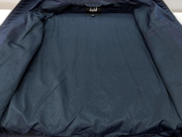 ダンヒル Dunhill NYLON ZIPUP JACKET ナイロン ジップアップ ジャケット ダブルジップ 薄手 アウター 紺 ジャケット チェック ネイビー Sサイズ 104MT-2092