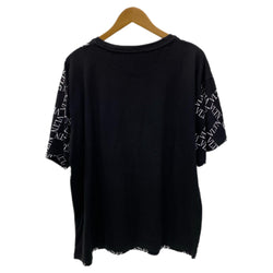 ヴァレンティノ VALENTINO  VLTNグリットプリントオーバーサイズTシャツ RV0MG01UUVC Tシャツ ブラック Lサイズ 201MT-3352