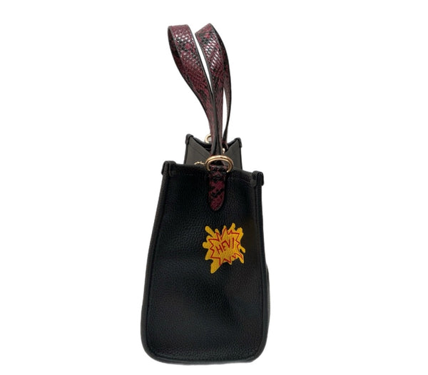 コーチ COACH × バスキア Basquia デンプシーキャリーオール ハンドバッグ トートバッグ ショルダーバッグ チャーム レザー BLACK 黒 F2161-C5661 バッグ レディースバッグ 2way・3wayバッグ ロゴ ブラック 104B-63