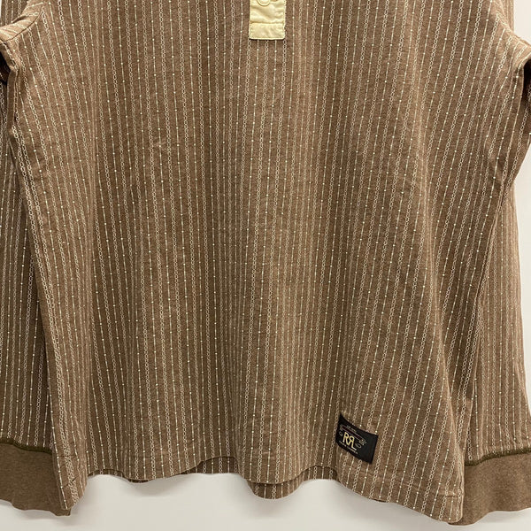 【曜日割引対象外】 ダブルアールエル RRL L/S STRIPE HENLEYNECK TSHIRTS 長袖カットソー ベージュ 201MT-3678 VB
