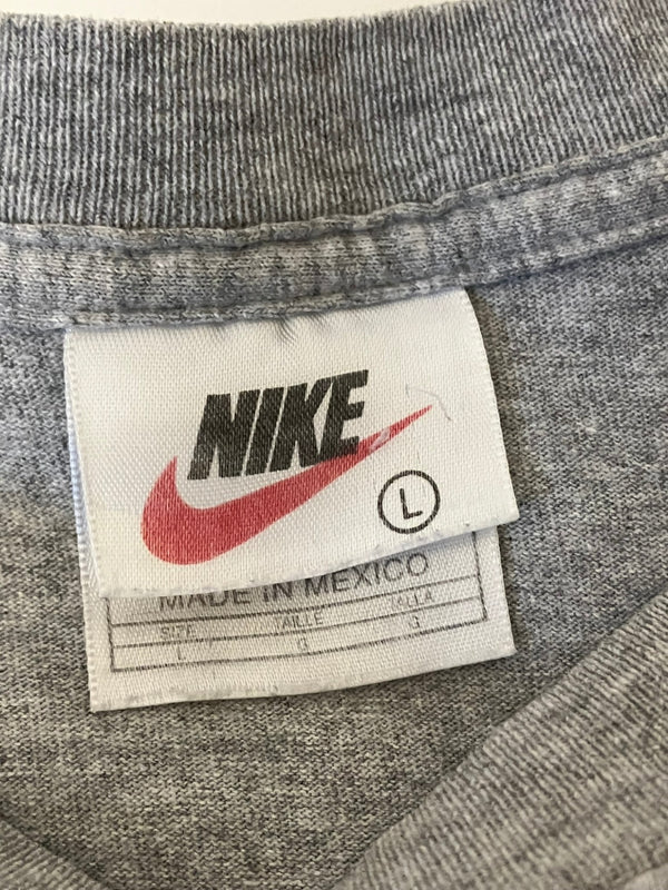 ナイキ NIKE 90's 90年代 銀タグ 14 YEARS OF AIR Michael Jordan マイケル・ジョーダン 引退記念 エアジョーダン VINTAGE ヴィンテージ Tシャツ グレー Lサイズ 101MT-4942