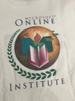 ヴィンテージ vintage 90's 90年代 JERZEES MICROSOFT ONLINE INSTITUTE A NEW  KIND OF SCHOOL マイクロソフト 企業物 MADE IN USA アメリカ製 Tシャツ ホワイト Lサイズ 101MT-4333