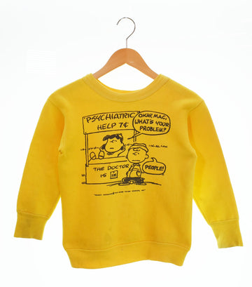 ヴィンテージ Vintage 60s 60's 60年代 USA製 PEANUTS  ビンテージ スヌーピー 染み込みプリントスウェット  スウェット イエロー Lサイズ 103MT-2208