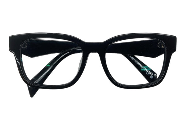 プラダ PRADA EYEGRASS 伊達メガネ ウエリントン型 アイウェア サングラス 眼鏡 黒 VPR A10-F 眼鏡・サングラス 眼鏡 ロゴ ブラック 104G-34