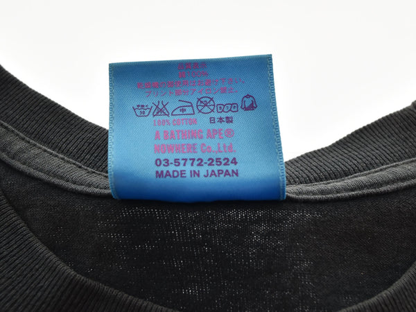 アベイシングエイプ A BATHING APE ABCカモ GO! APE ロゴ プリント クルーネックTシャツ 半袖Tシャツ Tシャツ ブラック 103MT-2580