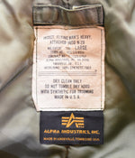 アルファ ALPHA 90s N-2B フライトジャケット Made in USA 90's USA製 短丈 ボックスシルエット Y2K 1615-573-8335 ジャケット カーキ Lサイズ 103MT-3352