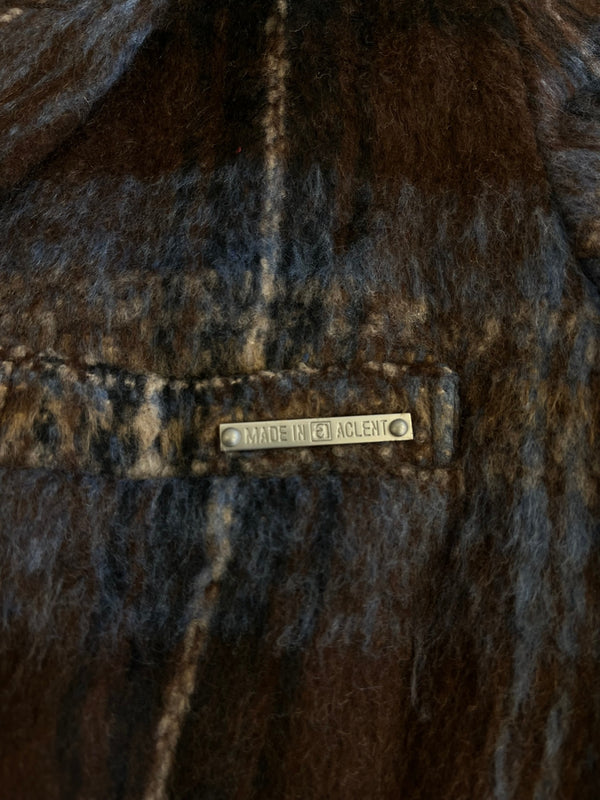 アクレント ACLENT ルーズシャギーダブルジャケット チェック ジャケット ブラウン フリーサイズ 101LT-251