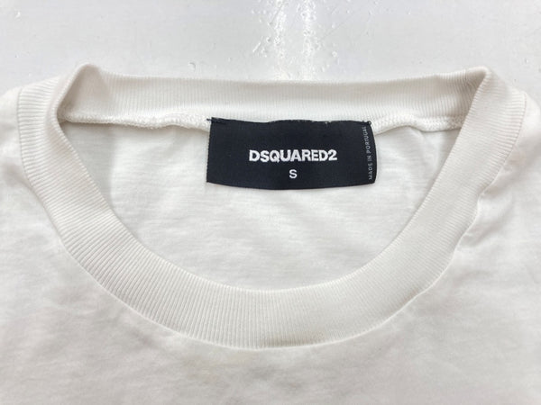 ディースクエアード DSQUARED2 21SS Maple Leaf T-Shirt Icon ロゴ メープル リーフ 半袖 カットソー クルーネック WHITE 白 S74GD0848 S23852 Tシャツ プリント ホワイト Sサイズ 104LT-158