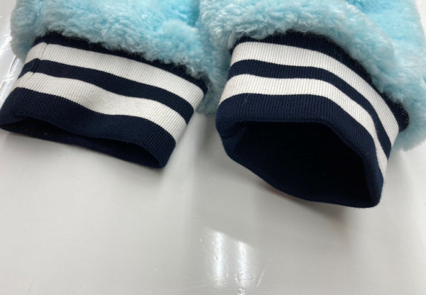 アベイシングエイプ A BATHING APE MOONFACE HOODED FLUFFY VARSITY JACKET ムーンフェイス フーディ バーシティジャケット 青 ジャケット ロゴ ブルー Lサイズ 104MT-2082