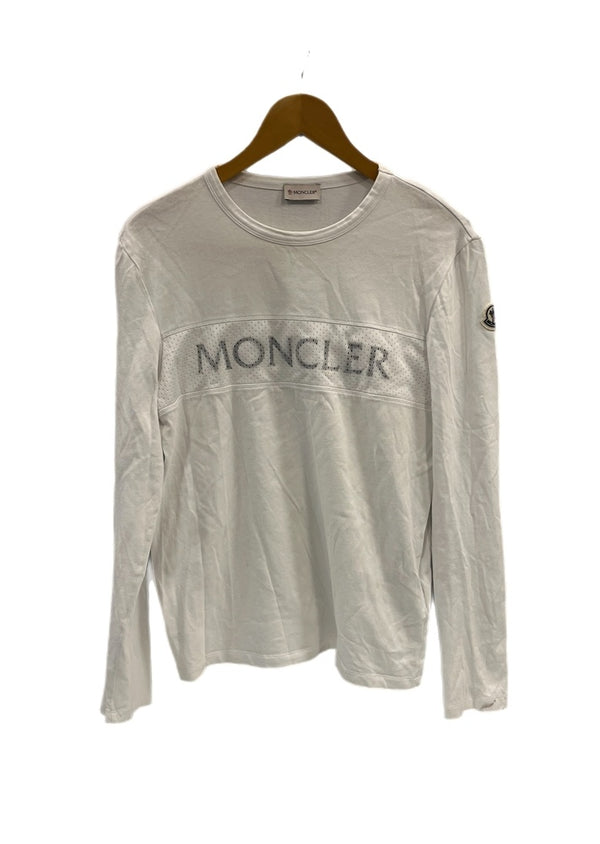 モンクレール MONCLER LUNGA LS T-SHIRT メッシュ切り替え 白 C-SCOM-20-40419 ロンT ホワイト Sサイズ 101MT-5115