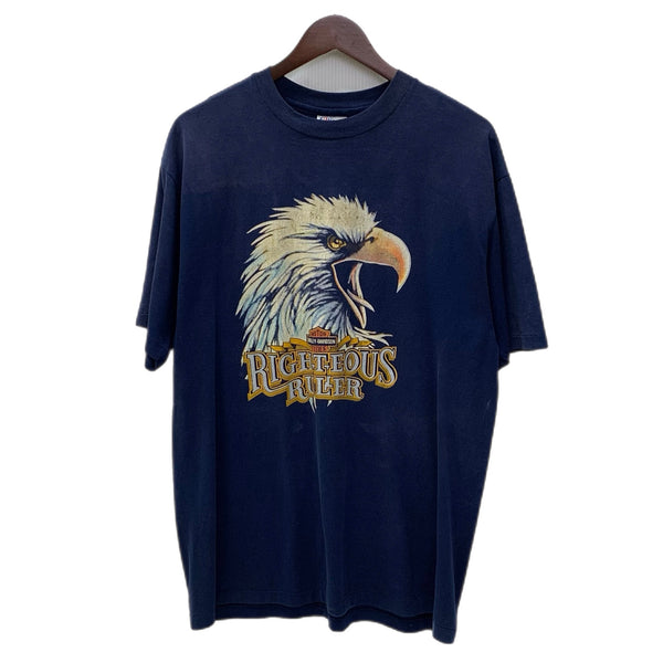 【曜日割引対象外】 ハーレーダビッドソン HARLEY-DAVIDSON 80’s~ RIGHTEROUS RULER Tシャツ ブルー XLサイズ 201MT-3615 VB