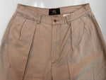 ダブルアールエル RRL 90s TACK CHINO PANTS タック チノ パンツ ジップフライ ワーク トラウザーズ 三ツ星タグ USA製 Ralph Lauren 薄茶 無地 チノパン ベージュ 31×34 104MB-342