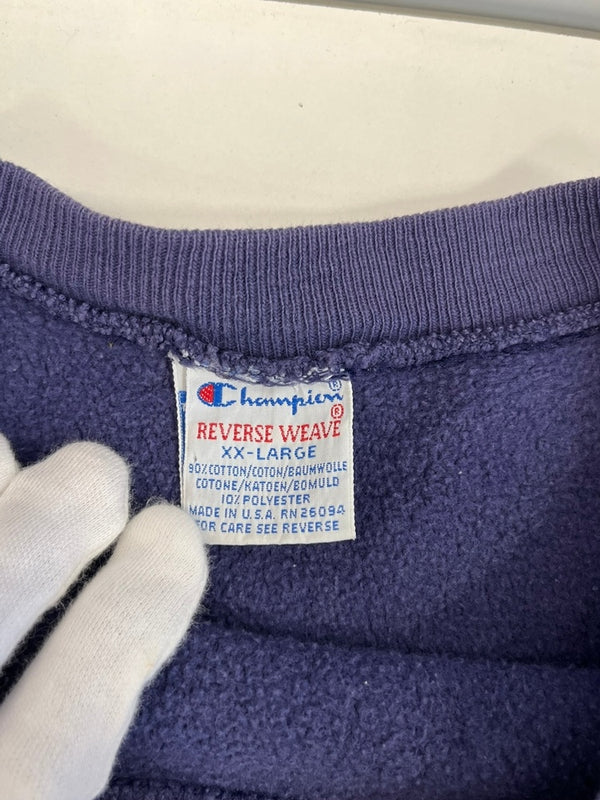 チャンピオン Champion 90s~ 刺繍タグ REVERSE WEAVE リバースウィーブ US古着 スクリプトロゴ 刺繍ロゴ XXL スウェット ネイビー 3Lサイズ 101MT-4596