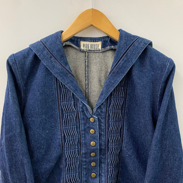 ピンクハウス PINK HOUSE デニムジャケット セーラーカラー ジャケット ブルー 201LT-431