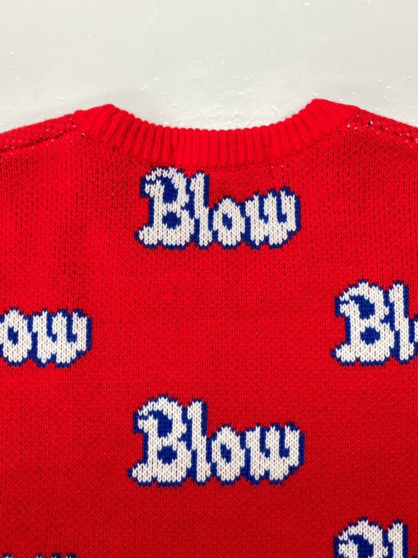 シュプリーム SUPREME 23AW Blow Sweater ブロー セーター ニット クルーネック 赤 セーター ロゴ レッド Mサイズ 104MT-606