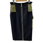 サカイ sacai メルトンジップタイトスカート ロングスカート 19-04715 スカート ネイビー 201LB-109