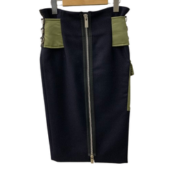 サカイ sacai メルトンジップタイトスカート ロングスカート 19-04715 スカート ネイビー 201LB-109