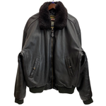 【曜日割引対象外】 リーバイス Levi's 90's 襟ボア付き 韓国製 レザージャケット フライト ジャケット ブラウン XLサイズ 201MT-4883 VB