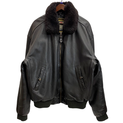 【曜日割引対象外】 リーバイス Levi's 90's 襟ボア付き 韓国製 レザージャケット フライト ジャケット ブラウン XLサイズ 201MT-4883 VB