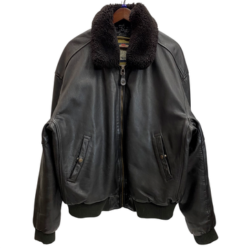 【曜日割引対象外】 リーバイス Levi's 90's 襟ボア付き 韓国製 レザージャケット フライト ジャケット ブラウン XLサイズ 201MT-4883 VB